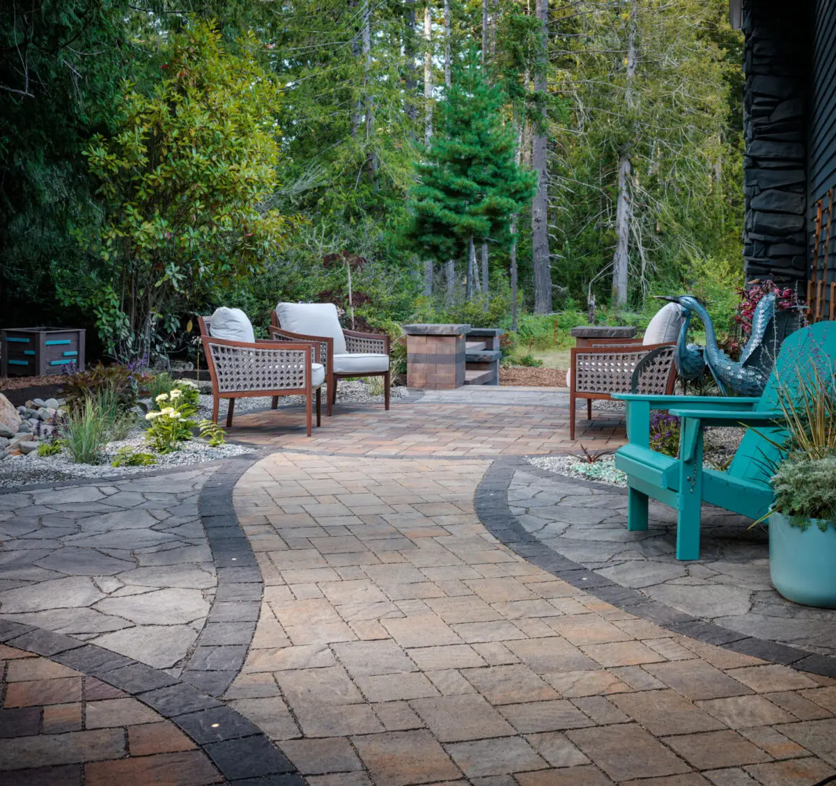Concrete paver walkway