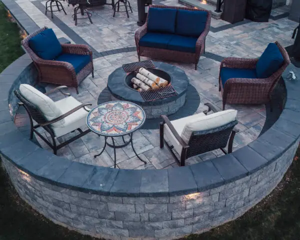 A backyard retaining wall design